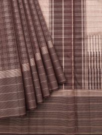 Gracecharm Pure Soft Silk Checked Design with Border Saree
