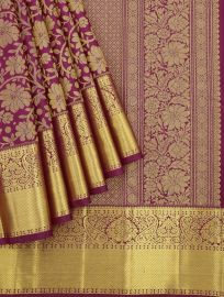 Vivaha Pure Silk Kanchipuram Floral Vine Jaal Paisley Zari Border Saree