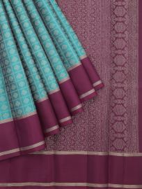 Gracecharm Pure Soft Silk Floral Check with Contrast Border Saree