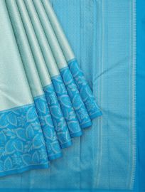 Vivaha Pure Silk Kanchipuram Leaf Motif with Geometric Pallu Saree