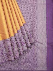 Vivaha Pure Silk Kanchipuram Micro Butta with Floral Border Saree