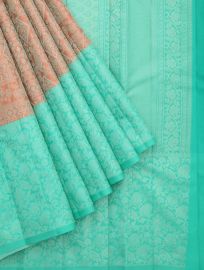Vivaha Pure Silk Kanchipuram Geometric Motif with Floral Border Saree
