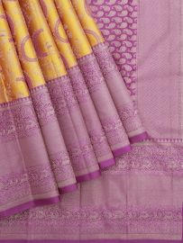 Vivaha Pure Silk Wedding Kanchipuram Floral Leaf Motif Paisley Pallu Saree