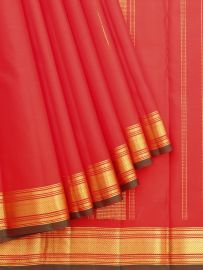 Vivaha Arani Pure Silk Zari Line Butta Striped Pallu Zari Border Saree