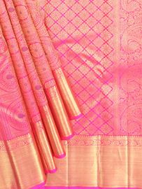 Vivaha Kanchipuram Pure Silk Annapakshi Medallion Jacquard with Paisley Zari Pallu Saree