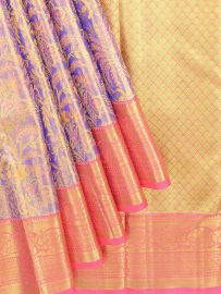 Vivaha Kanchipuram Tissue Silk Floral Jaal with Diamond Zari Pallu Saree