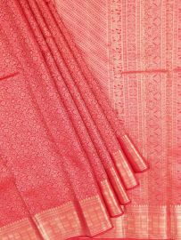Vivaha Kanchipuram Pure Silk Floral Jaal with Elephant Annapakshi Pallu Saree