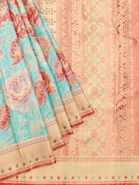 Vivaha Kanchipuram Tissue Silk Floral Waterfall Scenic Jaal Saree