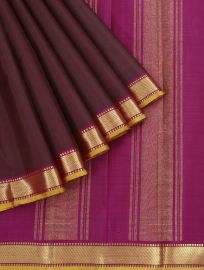 Vivaha Pure Silk Plain Body with Zari Stripe Pallu Saree