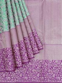 Vivaha Pure Silk Floral Jaal with Diamond Brocade Pallu Saree