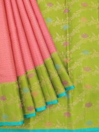 Vivaha Goddess Kanchipuram Pure Silk Diamond Brocade with Floral Vine Jaal Pallu Saree