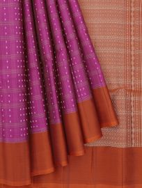 Gracecharm Pure Soft Silk Zari Check Diamond Butta with Lattice Brocade Pallu Saree
