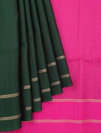 Gracecharm Pure Soft Silk Plain Body with Fine Zari Line Pallu Saree