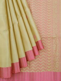 Gracecharm Pure Soft Silk Floral Butta with Chevron Brocade Pallu Saree