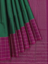 Gracecharm Pure Soft Silk Plain with Contrast Border Saree