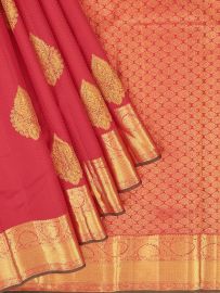Vivaha Arani Pure Silk Floral Butta with Zari Border Saree
