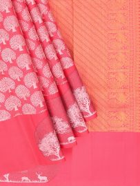 Vivaha Kanchipuram Pure Silk Jacquard Tree of Life with Scenic Medallion Saree