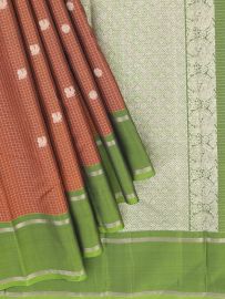 Vivaha Arani Pure Silk Check Butta with Diamond Brocade Pallu Saree
