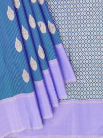 Vivaha Pure Silk Paisley Floral Butta with Diamond Lattice Pallu Saree