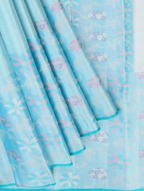 Vivaha Pure Silk Geometric Square Spiral with Floral Jaal Pallu Saree