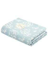 Doctor Towels Chalk Blue Banana Jacquard Floral Bath Towel