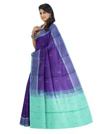 Kanmanie Vazhainaar Pattu Royal Purple Aqua Butta Saree