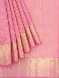 Gracecharm Pure Silk Butta with Diamond Brocade Pallu Saree