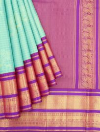 Vivaha Kanchipuram Pure Silk Check Tree Deer Butta with Contrast Pallu Saree