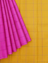 Arani Pure Silk Contrast Window Checks Checked Pallu Saree