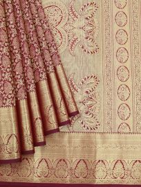 Gracecharm Pure Silk Floral Jaal with Ornamental Pallu Saree