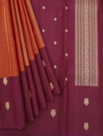 Vivaha Kanchipuram Pure Silk Traditional Motif with Contrast Border Saree
