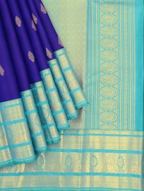 Gracecharm Pure Silk Butta with Diamond Brocade Pallu Saree
