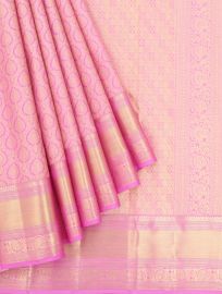 Gracecharm Pure Silk Floral Jaal with Floral Brocade Pallu Saree