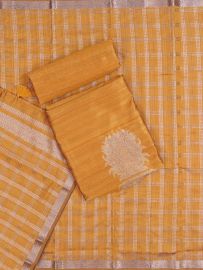 Graceful Essence Timeless Classic Mustard yellow Tusseer Dress Material