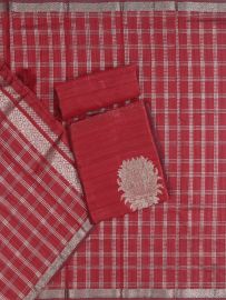 Graceful Essence Timeless Classic Maroon Tusseer Dress Material