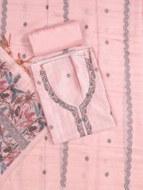 Graceful Essence Timeless Classic Dusty Rose Semi Tussar Silk Dress Material