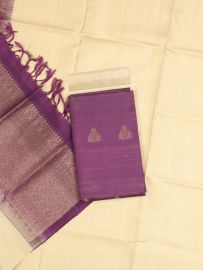 Graceful Essence Timeless Classic Premium Purple  Pure Silk Ethnic Dress Material