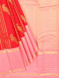 Vivaha Arani Pure Silk Traditional Butta Design Contrast Zari Border Saree