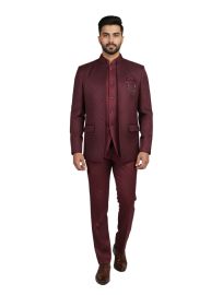 Brodman Men’s Premium Bandhgala Coat Suit – Elegant Traditional Formal Wear