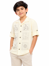 Gracecharm Boys Cotton Casual Full Sleeve Shirt