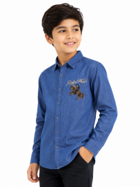 Gracecharm Boys Denim Casual Full Sleeve Shirt