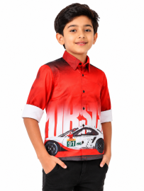 Gracecharm Boys Lycra Casual Full Sleeve Shirt