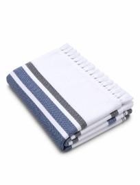 Doctor Towels Denim Blue Cambric Multi-Stripe Bath Towel