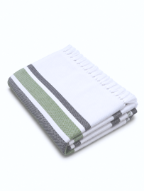 Doctor Towels Forest Green Cambric Multi-Stripe Bath Towel