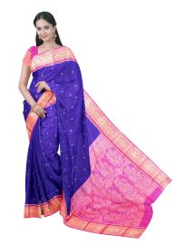 Barathanatiyam Silk Floral Butta with Floral Tree Jaal Saree