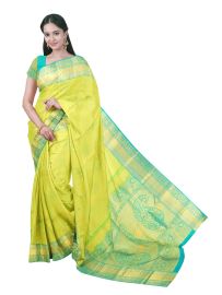 Vivaha Pure Silk Kanchipuram Floral Butta with Paisley Medallion Pallu Saree