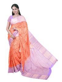 Gracecharm Pure Silk Floral Vine Jaal with Floral Diamond Lattice Pallu Saree