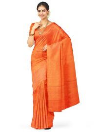 Kanmanie Soft Silk Lotus Butta with Diamond Lattice 7 Inch Jacquard Border Saree