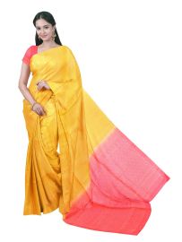 Gracecharm Pure Soft Silk Feather Butta with Leaf Jaal Pallu Saree