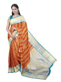 Gracecharm Gift Art Silk Stripe Butta with Diamond Pallu Saree